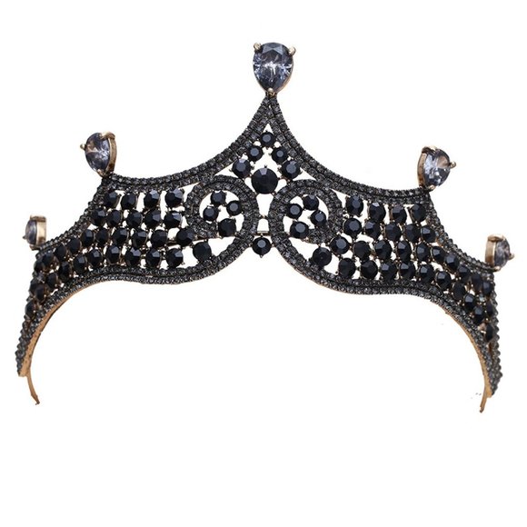 Accessories - Charcoal Black Rhinestone Bronze tone Tiara Accessories - Charcoal Black Rhinestone Bronze tone Tiara